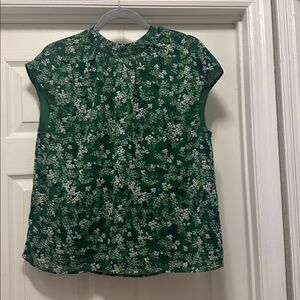 Ann Taylor Factory Green and White Blouse